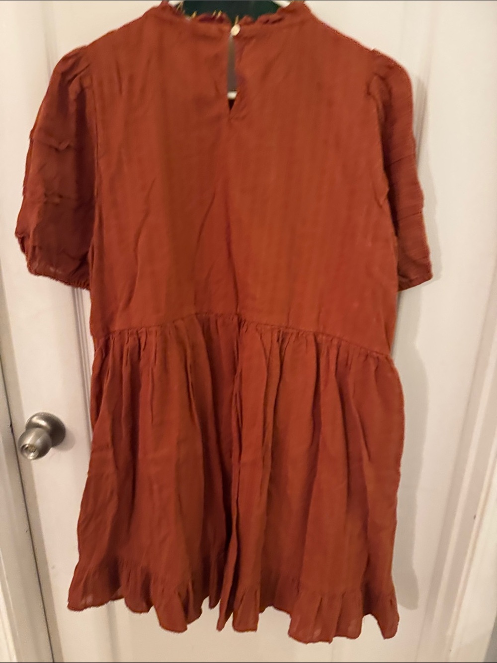 Universal Thread Rust Ruffled Neckline Top - Picture 3 of 3